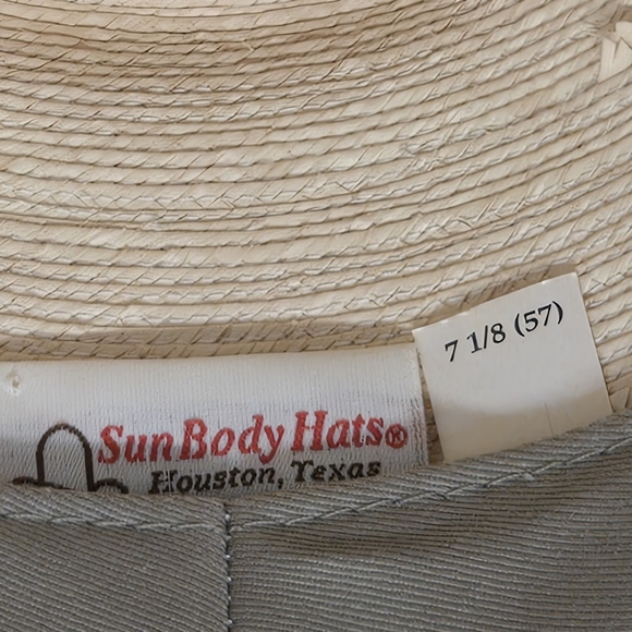 Sun Body Hat Houston Texas Handcrafted Palm Straw Havana Hat 7 1/8‎ ( 57 ) main image 6